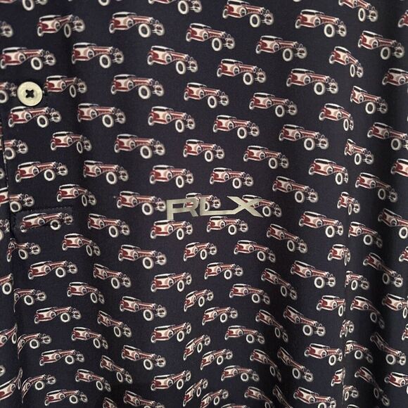 RLX Ralph Lauren Mens XXL Oldsmobile Car Automobile Print Pattern Polo Shirt - Picture 2 of 7